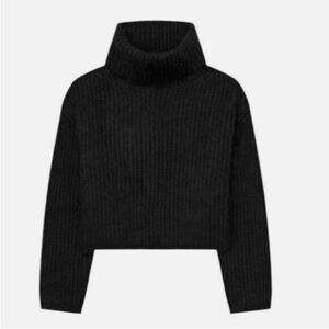 Thakoon Cropped Black Turtleneck Neck Sweater (L)